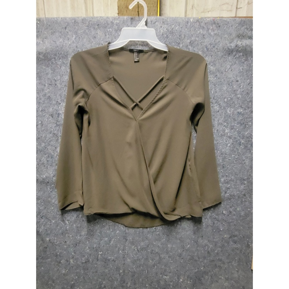 Forever 21 Mossy Green Pullover Blouse‎ Size Small